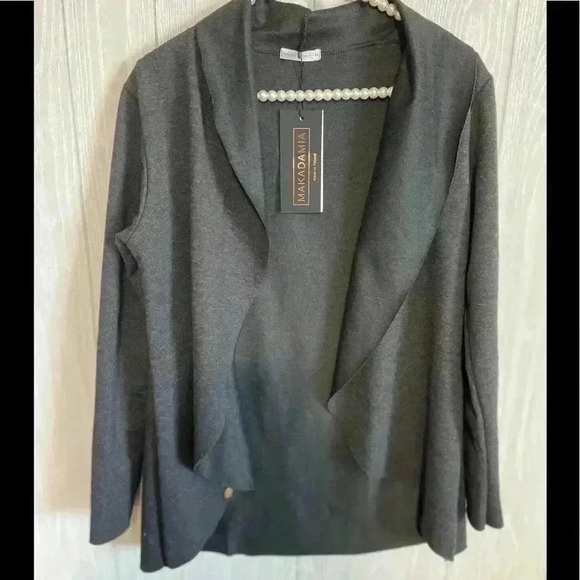 Macadamia Black Drape Cardigan - Picture 1 of 5